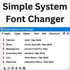 برنامج Simple System Font Changer لتغيير خطوط الويندوز