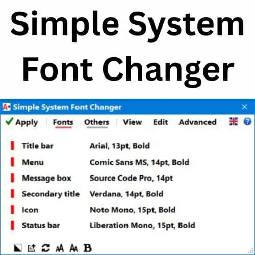 برنامج Simple System Font Changer لتغيير خطوط الويندوز