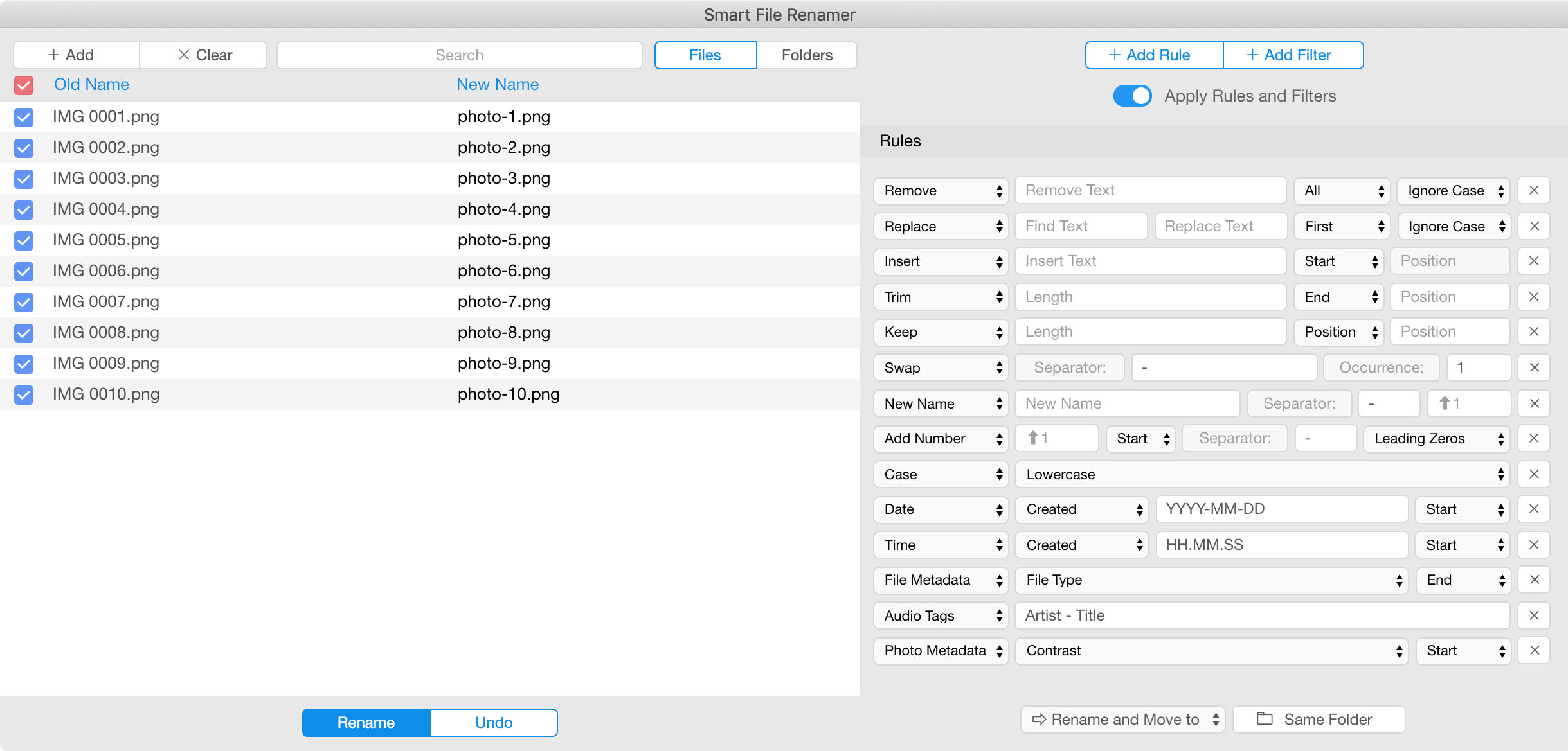 برنامج Smart File Renamer  لإعادة تسمية الملفات