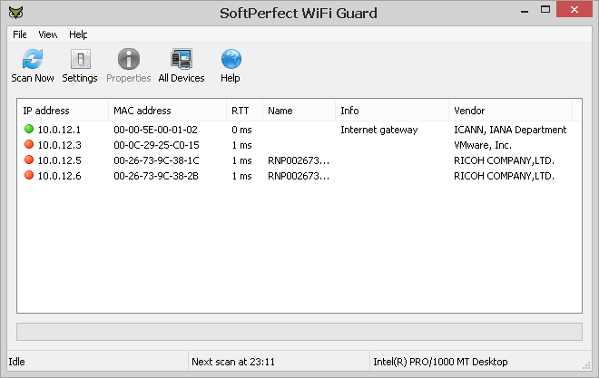 برنامج SoftPerfect WiFi Guard  لمراقبة وحماية شبكات الواي فاي
