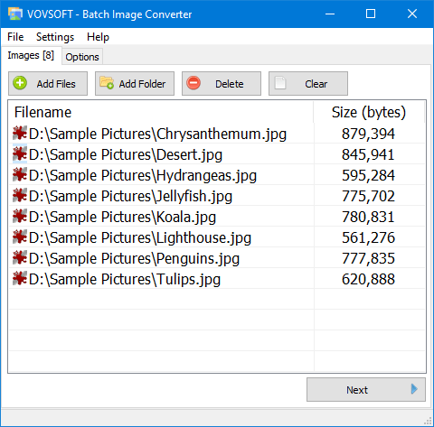 برنامج VovSoft Batch Image Converter  لتحويل الصور