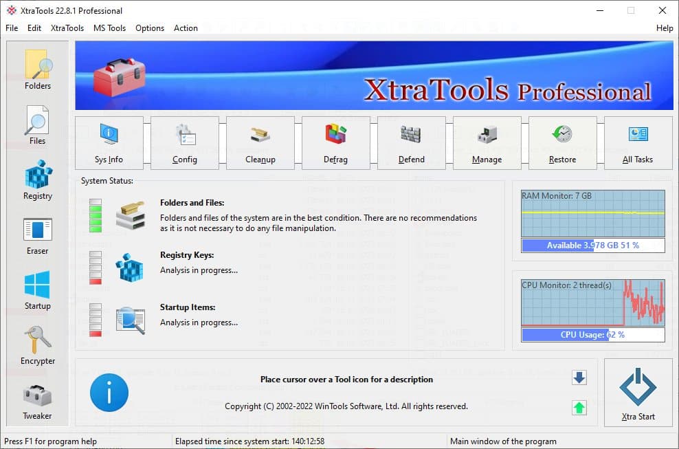 برنامج XtraTools Professional  لصيانة وتسريع الويندوز