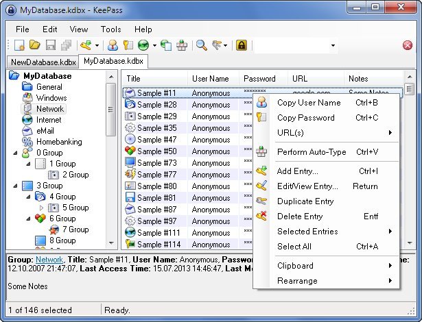 KeePass Password Safe لادارة كلمات المرور
