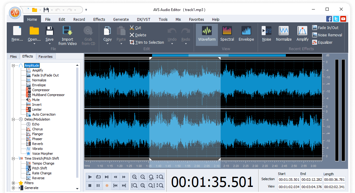برنامج AVS Audio Editor لتحسين وتعديل وتسجيل الصوت