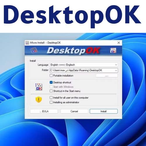 برنامج DesktopOK  لتغير شكل سطح المكتب