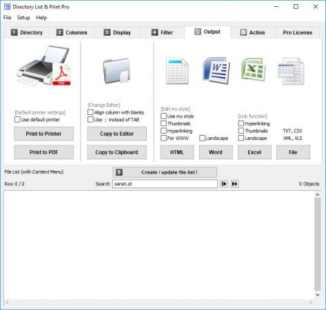 برنامج Directory List and Print Pro لإنشاء قوائم المجلدات الاحترافية