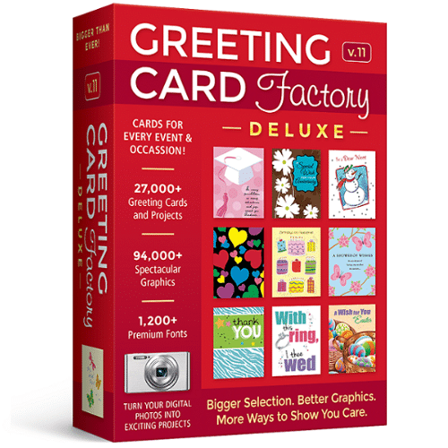 برنامج Greeting Card Factory Deluxe لإنشاء بطاقات التهنئة