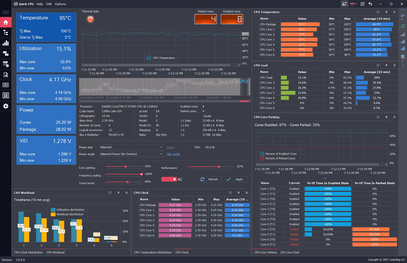 برنامج Quick CPU Pro  لتسريع وصيانة الويندوز