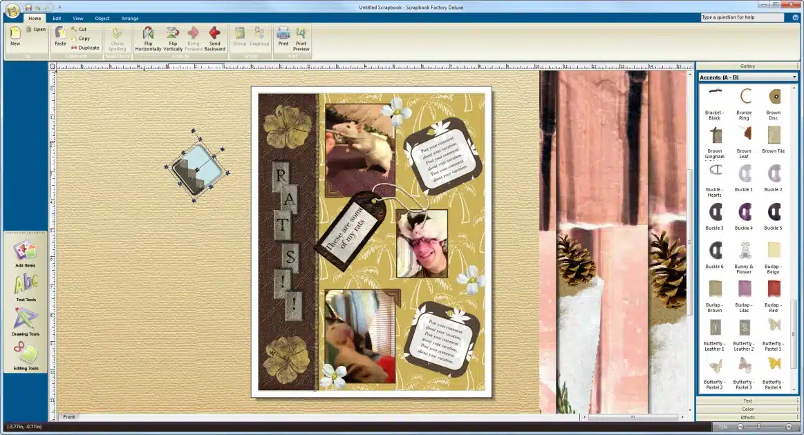برنامج Scrapbook Factory Deluxe لإنشاء ألبومات صور رقمية