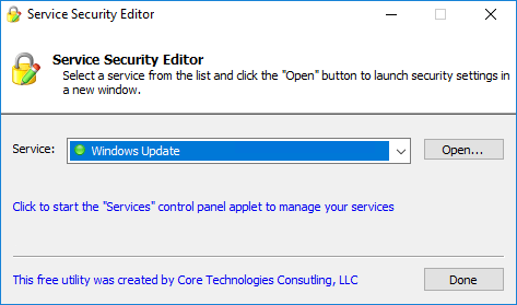 برنامج Service Security Editor  عرض وتعديل أذونات الأمان