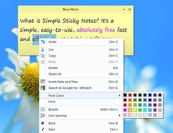 برنامج Simple Sticky Notes  إنشاء ملاحظات لاصقة رقمية