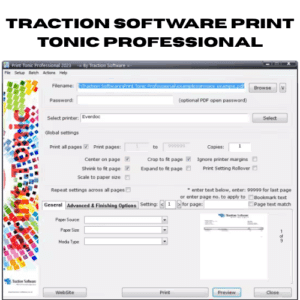 برنامج Traction Software Print Tonic Professional للتحكم في طباعة المستندات
