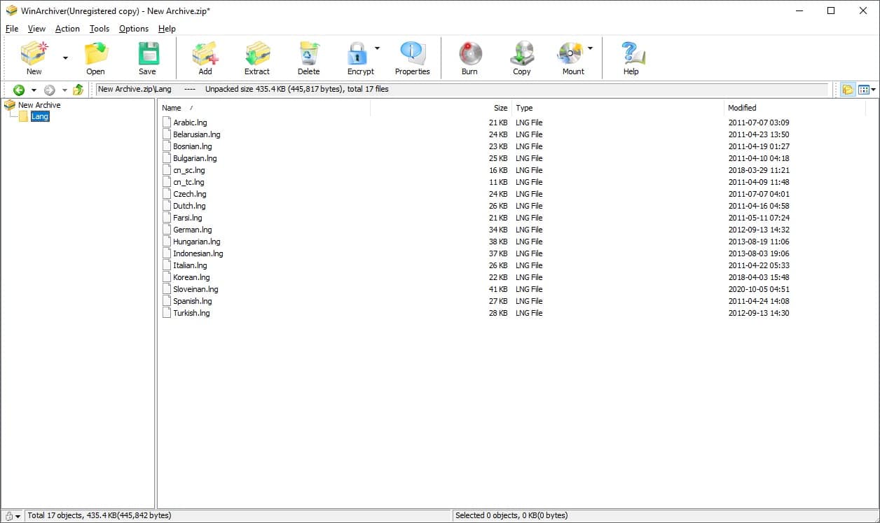 برنامج WinArchiver Pro لإدارة الملفات المضغوطة
