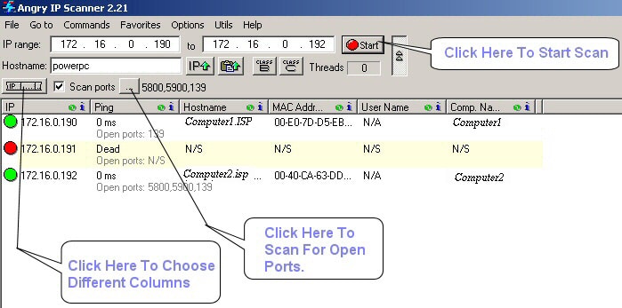 برنامج Angry IP Scanner  لفحص نطاقات عناوين IP
