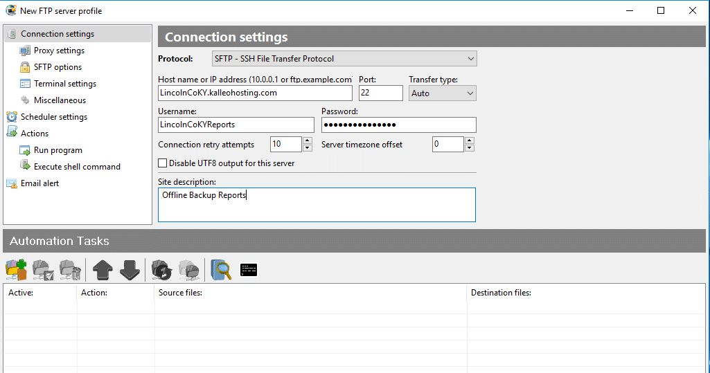 برنامج FTPGetter Professional  لأتمتة عمليات نقل الملفات بين جهاز الكمبيوتر المحلي وخوادم FTP أو SFTP
