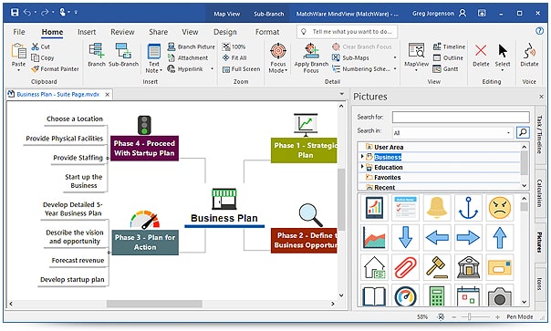 برنامج MatchWare MindView  لرسم الخرائط الذهنية