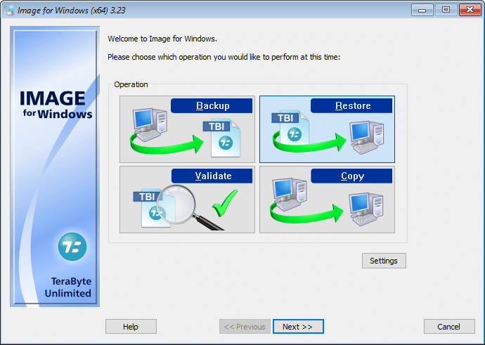 برنامج TeraByte Drive Image Backup & Restore Suite WinPE لإنشاء نسخ احتياطية من الصور