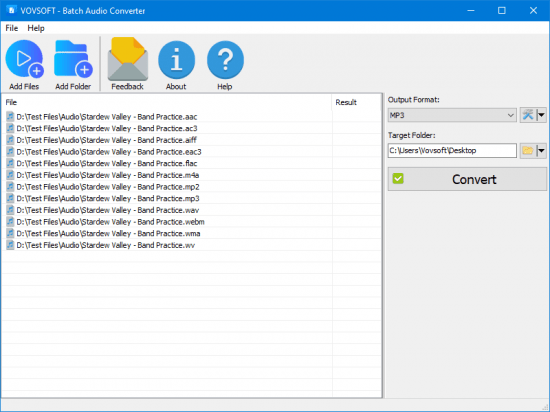 برنامج VovSoft Batch Audio Converter  تحويل الملفات الصوتية