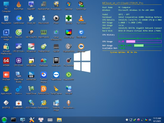 برنامج WinPE MCBoot VN بيئة تشغيل مصغرة مصممة لأغراض الصيانة