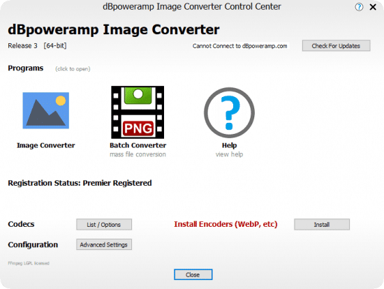 برنامج dBpoweramp Image Converter Premier لتحويل صيغ الصور