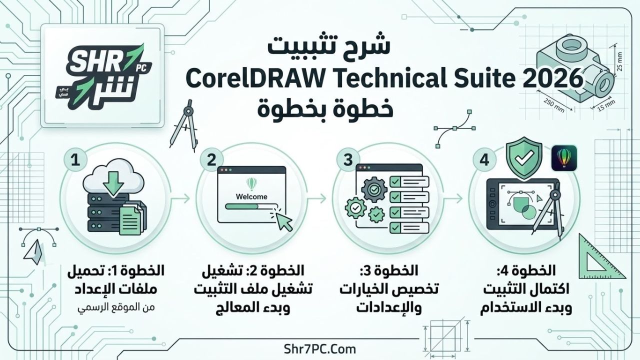 شرح تثبيت CorelDRAW Technical Suite 2026 خطوة بخطوة