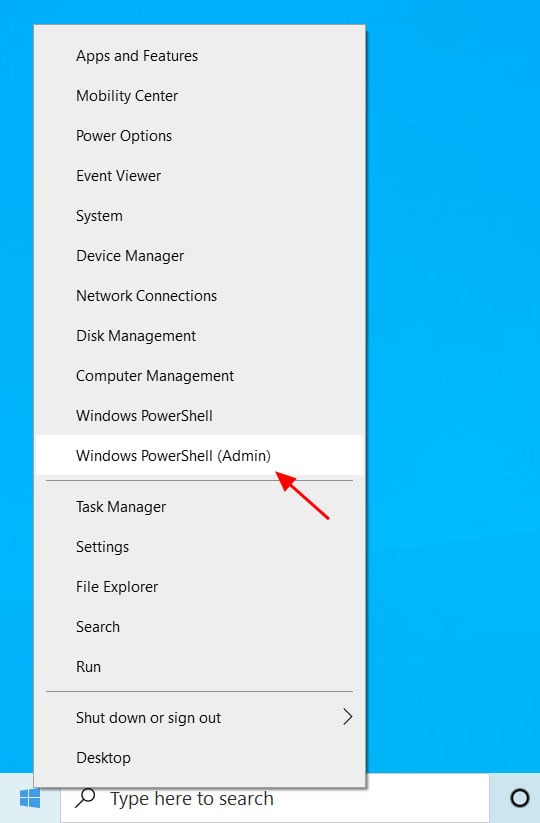 كيفية فتح موجه PowerShell بصلاحيات المدير (Admin) في ويندوز 10