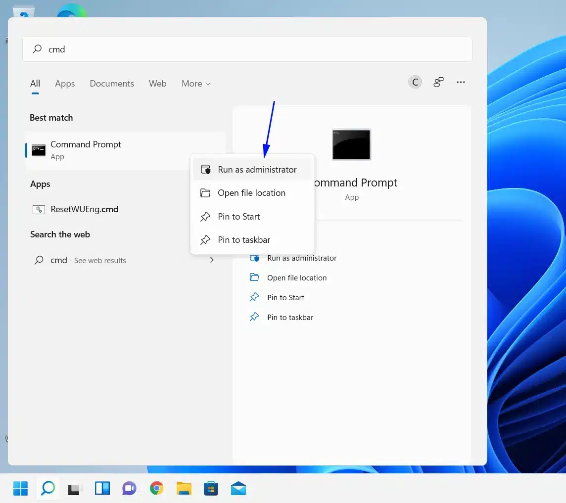 كيفية فتح موجه أوامر Command Prompt في ويندوز 11 كمسؤول