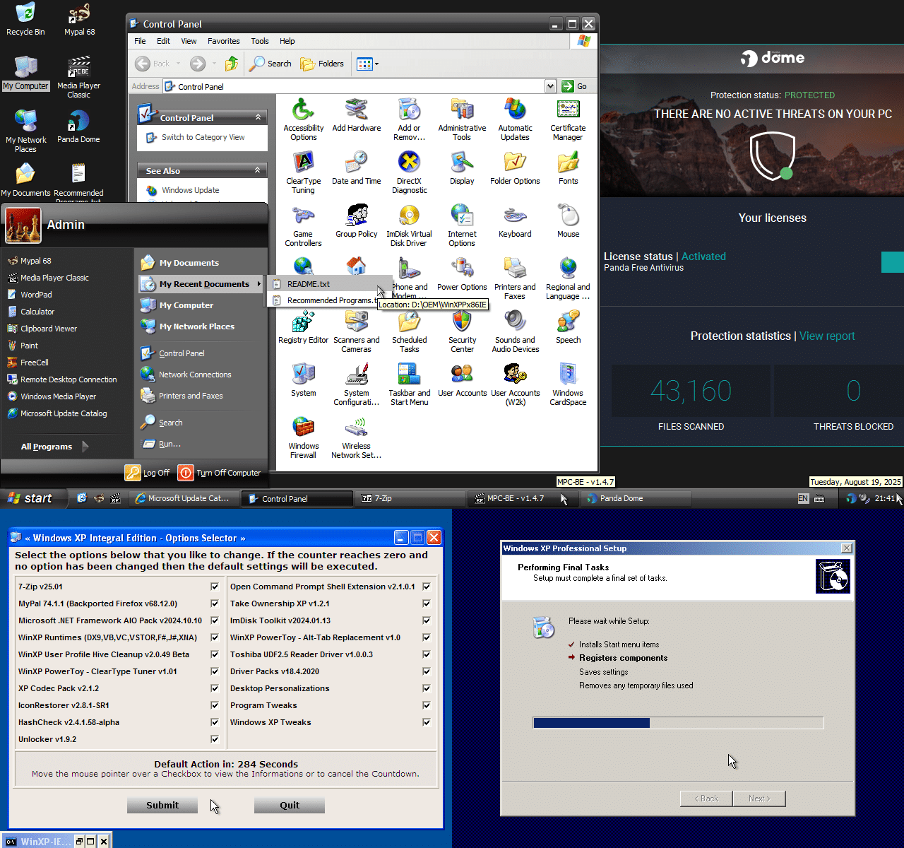 ويندوز إكس بى المطور 2025  Windows XP Professional SP3 x86 Integral Edition