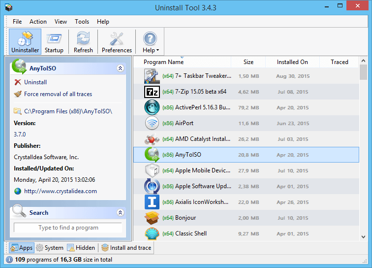 يرنامج Uninstall Tool  لإزالة البرامج من نظام تشغيل ويندوز