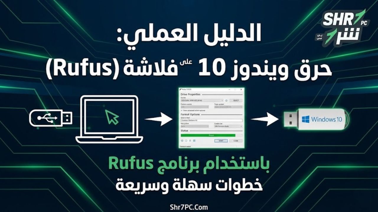 الدليل العملي: حرق ويندوز 10 على فلاشة (Rufus)