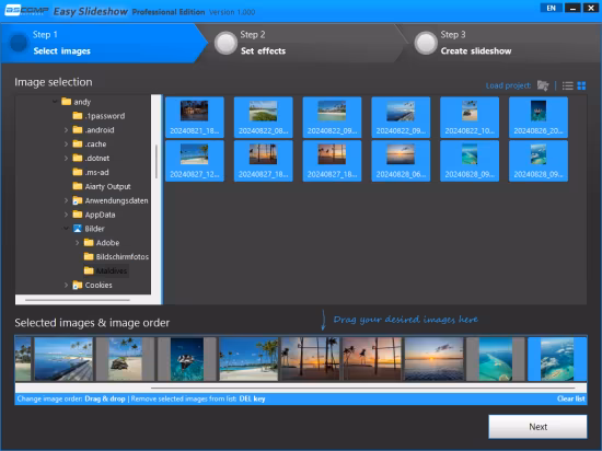 برنامج ASCOMP Easy Slideshow Professional متخصص في إنشاء عروض شرائح احترافية