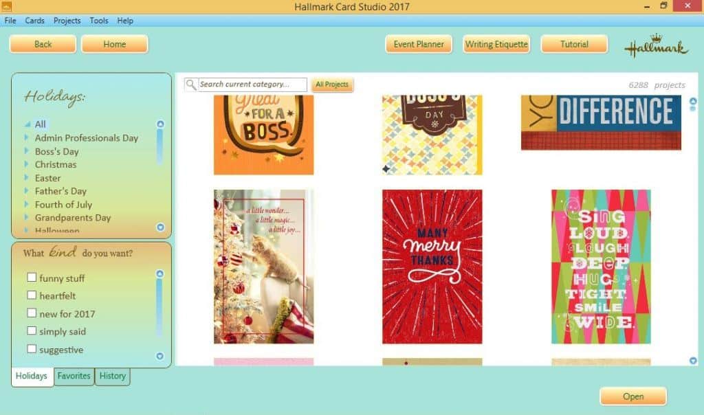 برنامج Hallmark Card Studio Deluxe  لإنشاء بطاقات تهنئة