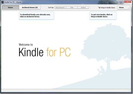 برنامج Kindle for PC لقرأت الكتب