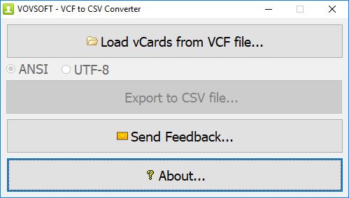 برنامج VovSoft VCF to CSV Converter  لتحويل ملفات جهات الاتصال