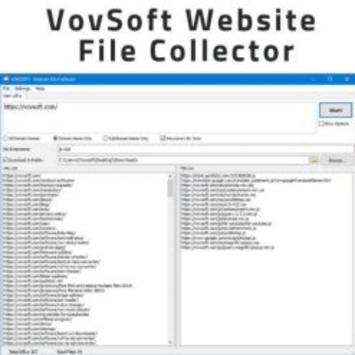 برنامج VovSoft Website File Collector لتنزيل أنواع محددة من الملفات من المواقع الإلكترونية