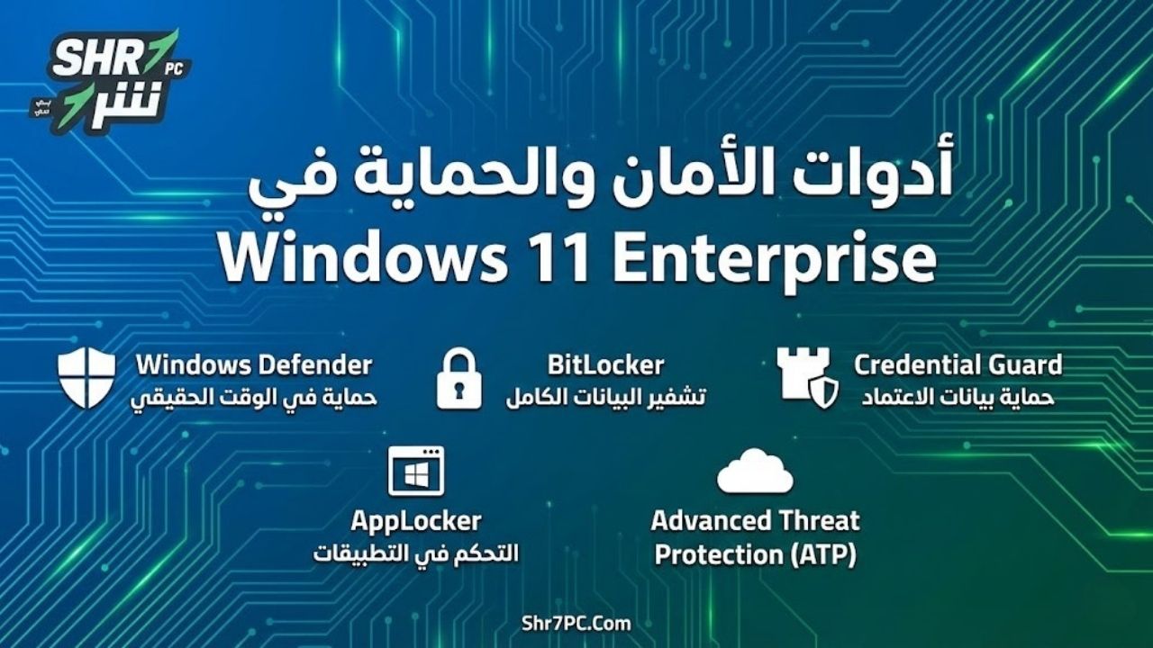 أدوات الأمان والحماية في Windows 11 Enterprise
