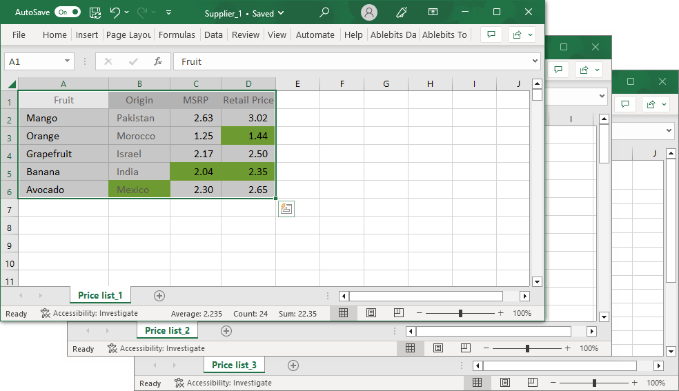 برنامج Ablebits Ultimate Suite for Excel Business Edition إدارة وتنظيم البيانات