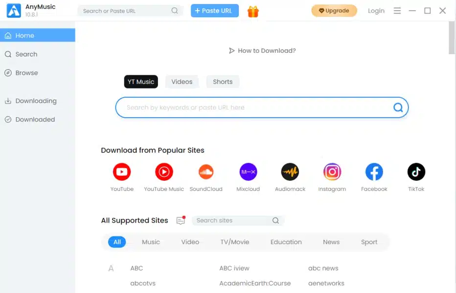برنامج AmoyShare AnyMusic لتحميل واستماع الموسيقي