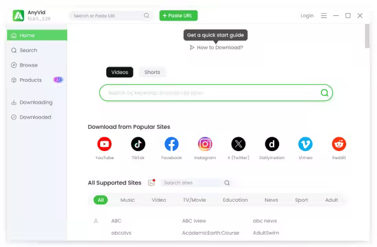 برنامج AmoyShare AnyVid لتحميل الفديوهات من الانترنت