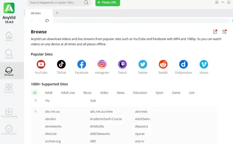 برنامج AmoyShare AnyVid لتحميل الفديوهات من الانترنت
