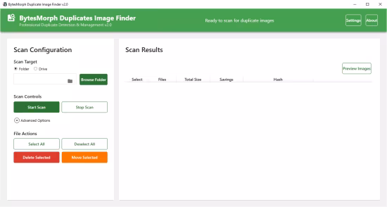 برنامج BytesMorph Duplicate Image Finder لإزالة الصور المكررة