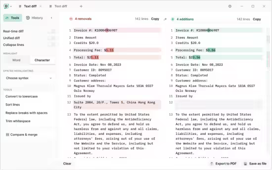 برنامج Diffchecker لمقارنة ملفين والعثور علي الاختلاف بينهما