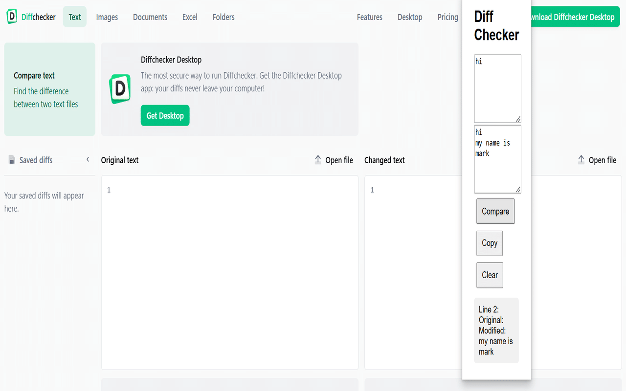 برنامج Diffchecker لمقارنة ملفين والعثور علي الاختلاف بينهما
