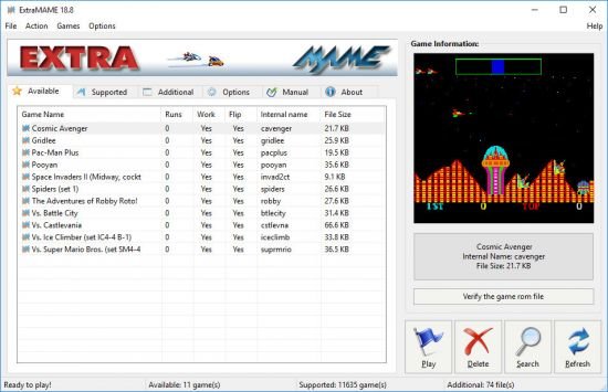 برنامج ExtraMAME لتشغيل الالعاب