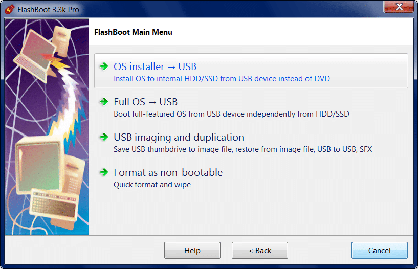 برنامج FlashBoot لإنشاء محركات أقراص USB