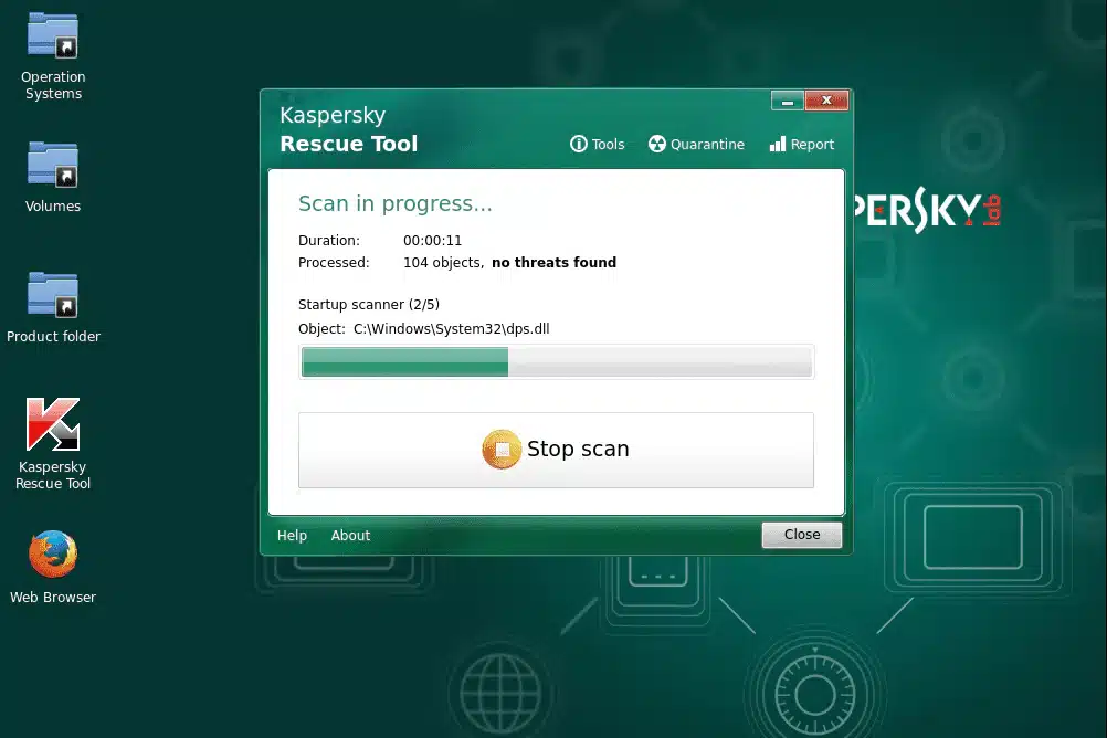 برنامج Kaspersky Rescue Disk لمسح وتنظيف أجهزة الكمبيوتر