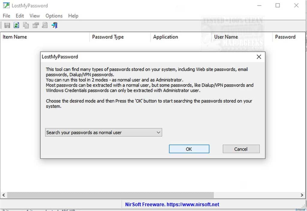 برنامج LostMyPassword لاستعادة كلمات المرور