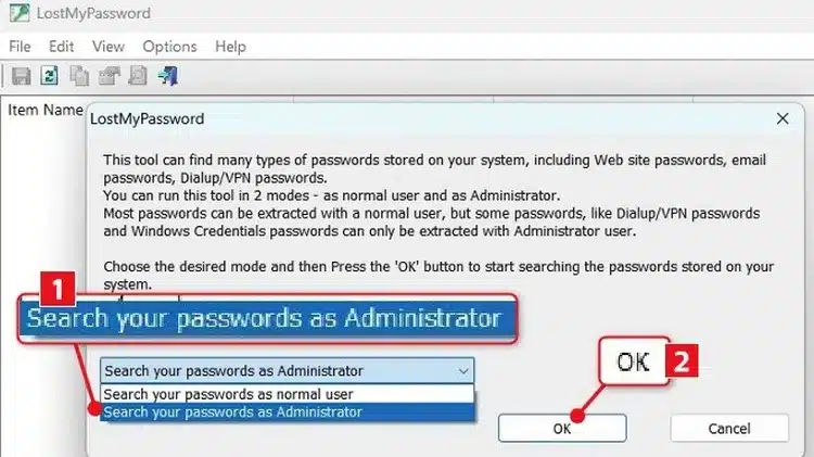 برنامج LostMyPassword لاستعادة كلمات المرور