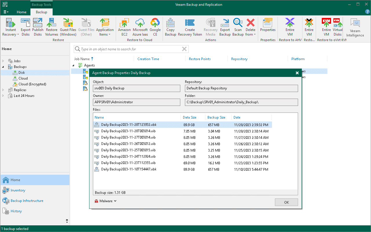 برنامج Veeam Agent for Windows لحماية البيانات والتعافي من الكوارث