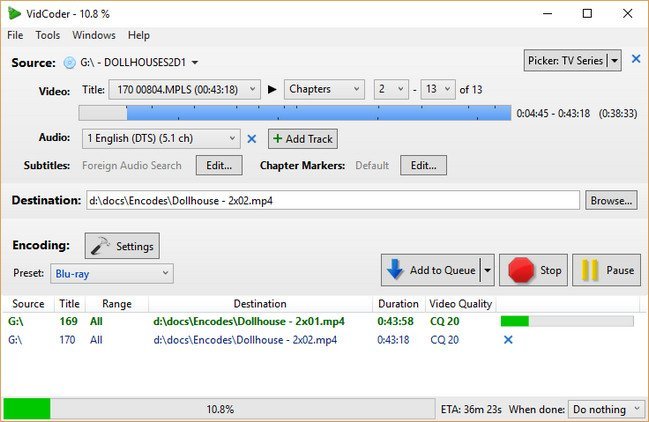 برنامج VidCoder لنظام تشغيل الويندوز